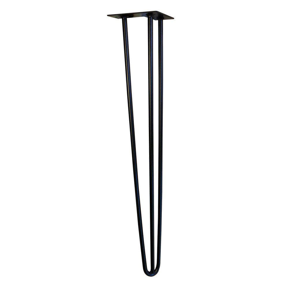 Massief stalen hairpin zwart hairpin ø 1,2 cm en hoogte 71 cm  (set van 4 stuks)