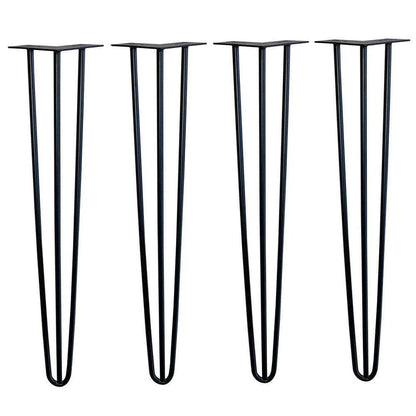 Stalen hairpin zwart hairpin ø 1,0 cm en hoogte 72 cm  - 4 stuks