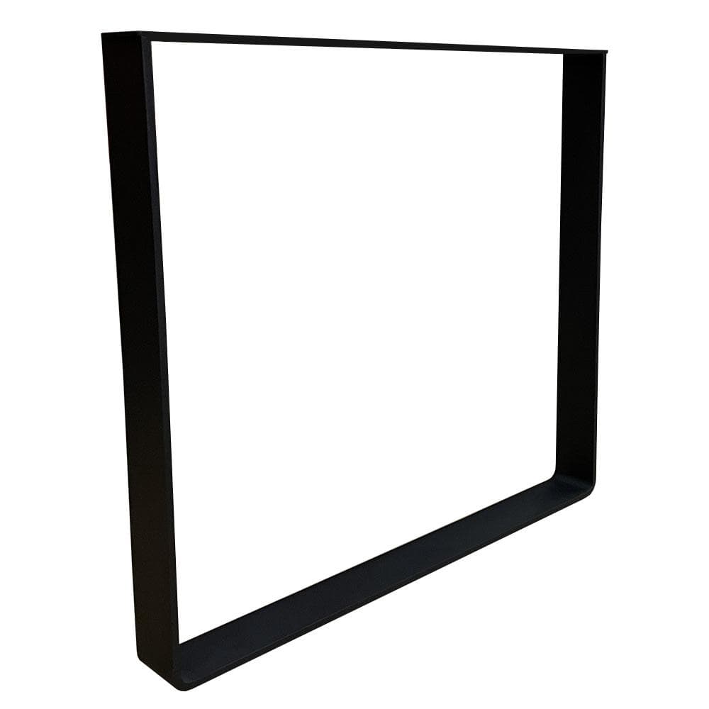 Massief stalen U tafelpoot zwart 80 bij 8 cm en hoogte 72 cm  (8 x 1 cm) (set van 2 stuks)