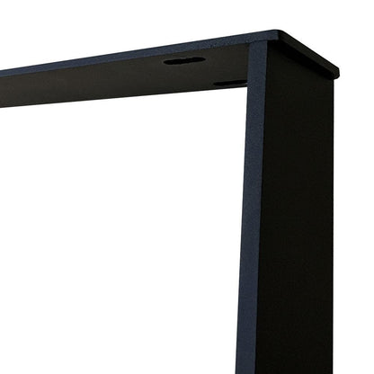 Massief stalen U tafelpoot zwart 80 bij 8 cm en hoogte 72 cm  (8 x 1 cm) (set van 2 stuks)