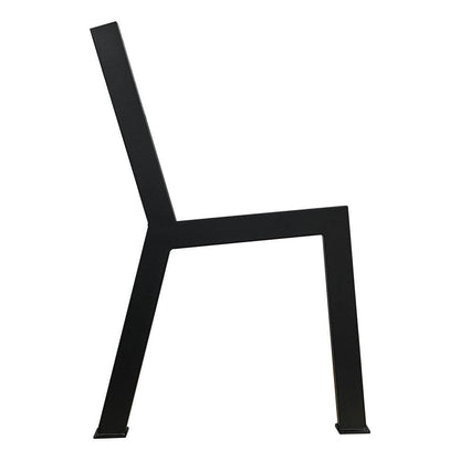 Stalen bankpoot zwart voor buiten H vorm 2,5 bij 51,5 cm en hoogte 76 cm  (2,5 x 5 cm) (set van 2 stuks)