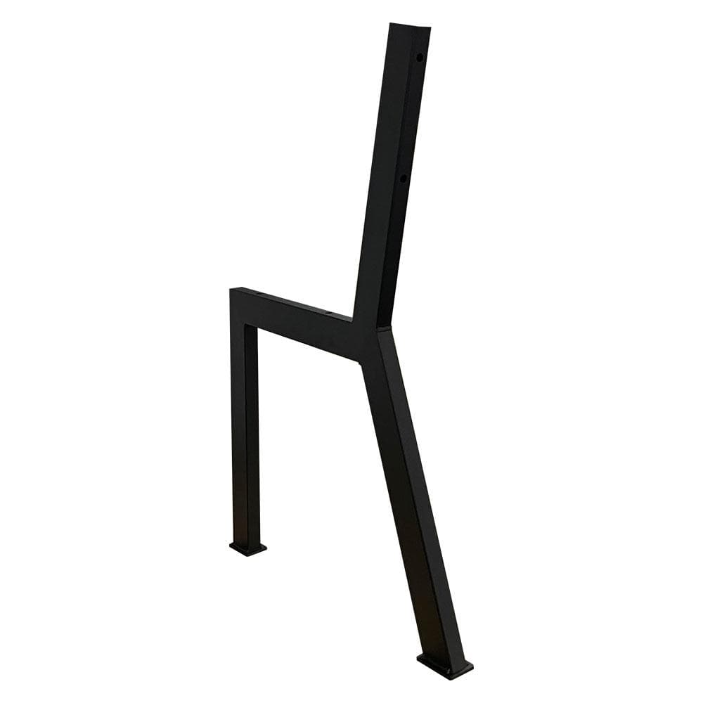 Stalen bankpoot zwart voor buiten H vorm 2,5 bij 51,5 cm en hoogte 76 cm  (2,5 x 5 cm) (set van 2 stuks)