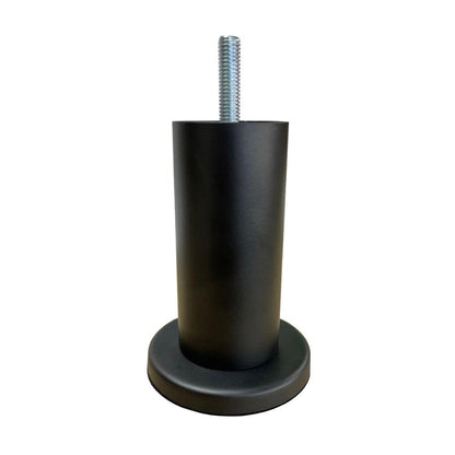 Stalen meubelpoot mat zwart rond ø 4,2 cm en hoogte 10 cm  (M8) - Set van 4 stuks