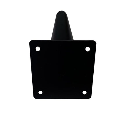 Stalen meubelpoot zwart conisch ø 5 cm / 2,5 cm en hoogte 18 cm  (set van 4 stuks)