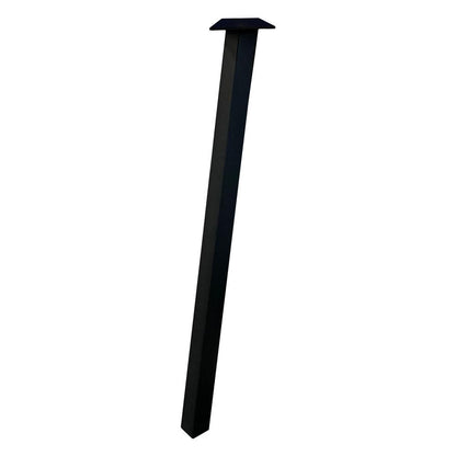 Stalen schuine zwarte tafelpoten 76 bij 10 cm en hoogte 72 cm  (4 x 4 cm) - Set van 2 stuks