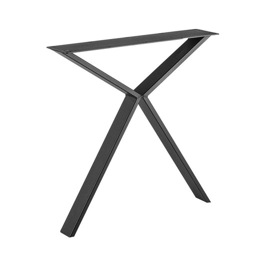 Stalen smalle Y tafelpoot 76 bij 2 cm en hoogte 72 cm zwart (2 x 8 cm) (set van 2 stuks)