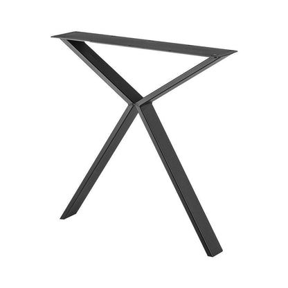 Stalen smalle Y tafelpoot 76 bij 2 cm en hoogte 72 cm zwart (2 x 8 cm) (set van 2 stuks)