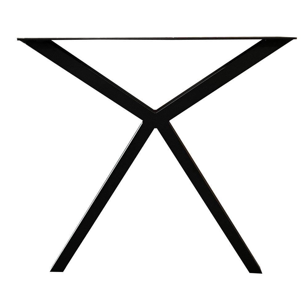Stalen smalle Y tafelpoot 76 bij 4 cm en hoogte 72  cm zwart (4 x 4 cm) (set van 2 stuks)
