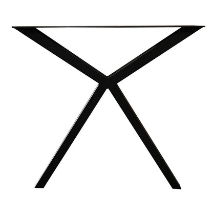 Stalen smalle Y tafelpoot 76 bij 4 cm en hoogte 72  cm zwart (4 x 4 cm) (set van 2 stuks)