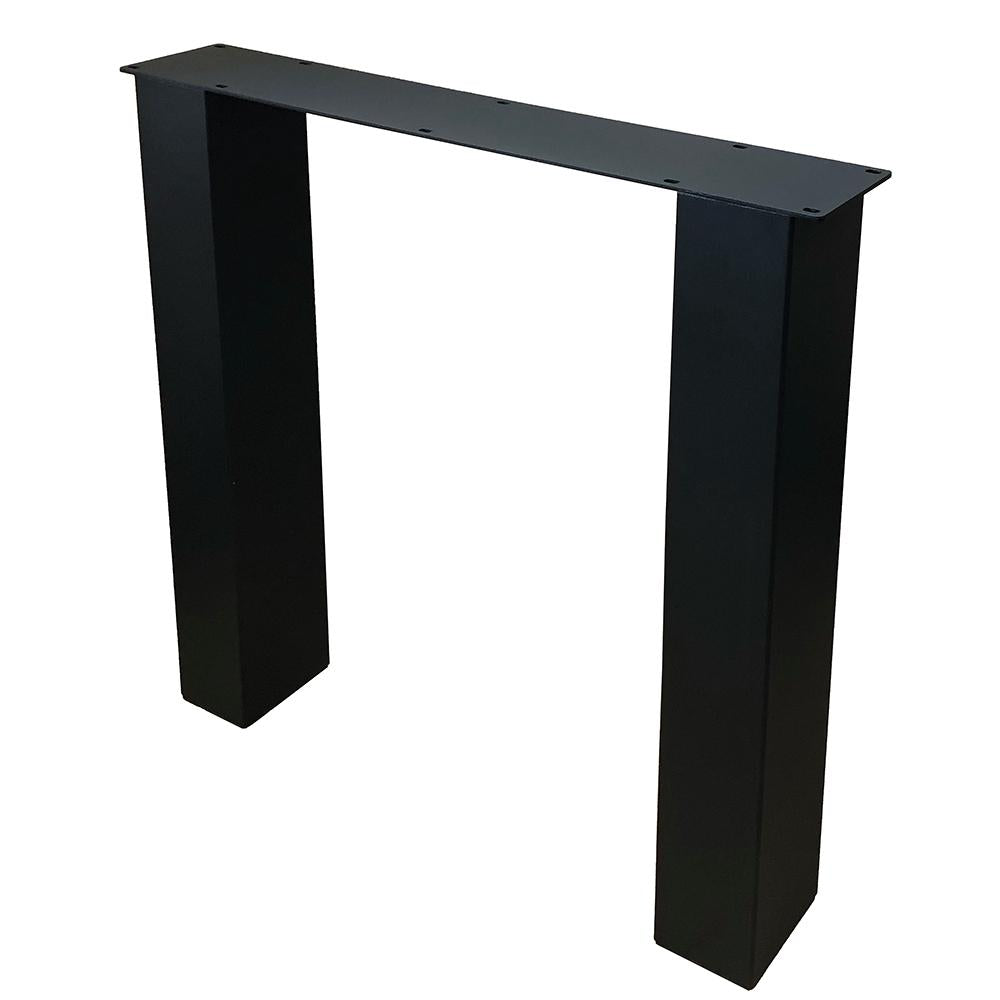 Stalen N tafelpoot zwart 76 bij 10 cm en hoogte 72 cm  (10 x 10 cm) (set van 2 stuks)
