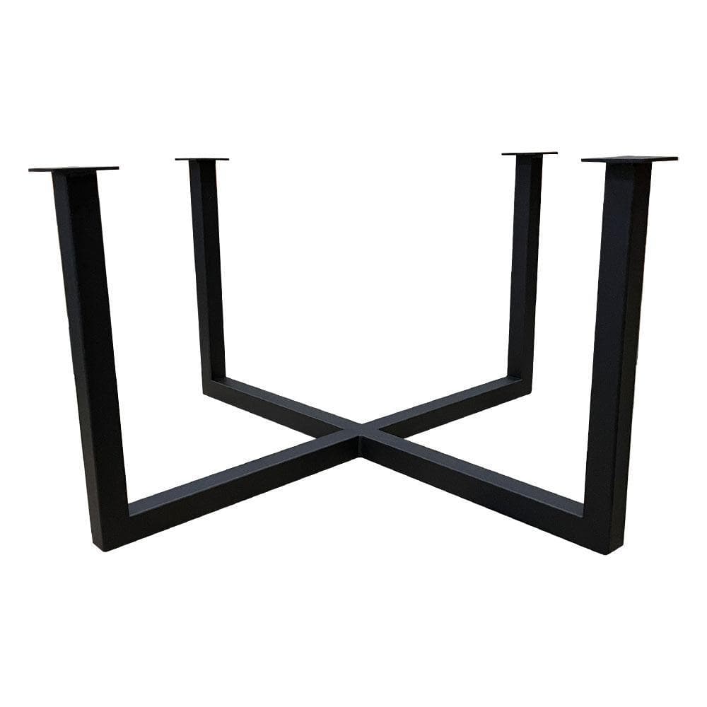 Stalen salononderstel zwart vierkant 75 bij 75 cm en hoogte 43 cm  (3 x 3 cm)