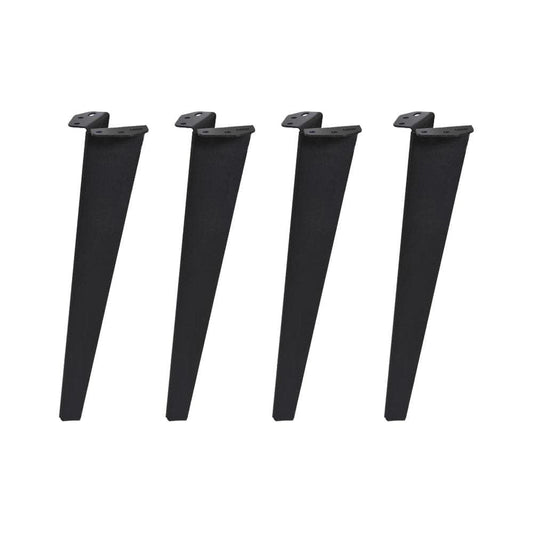 Massief stalen meubelpoot zwart taps 11,5 bij 7 cm en hoogte 40 cm  - 4 stuks