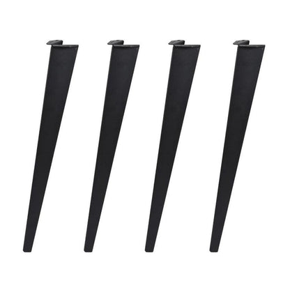 Massief stalen meubelpoot zwart taps 8 bij 5 cm en hoogte 72 cm  - 4 stuks