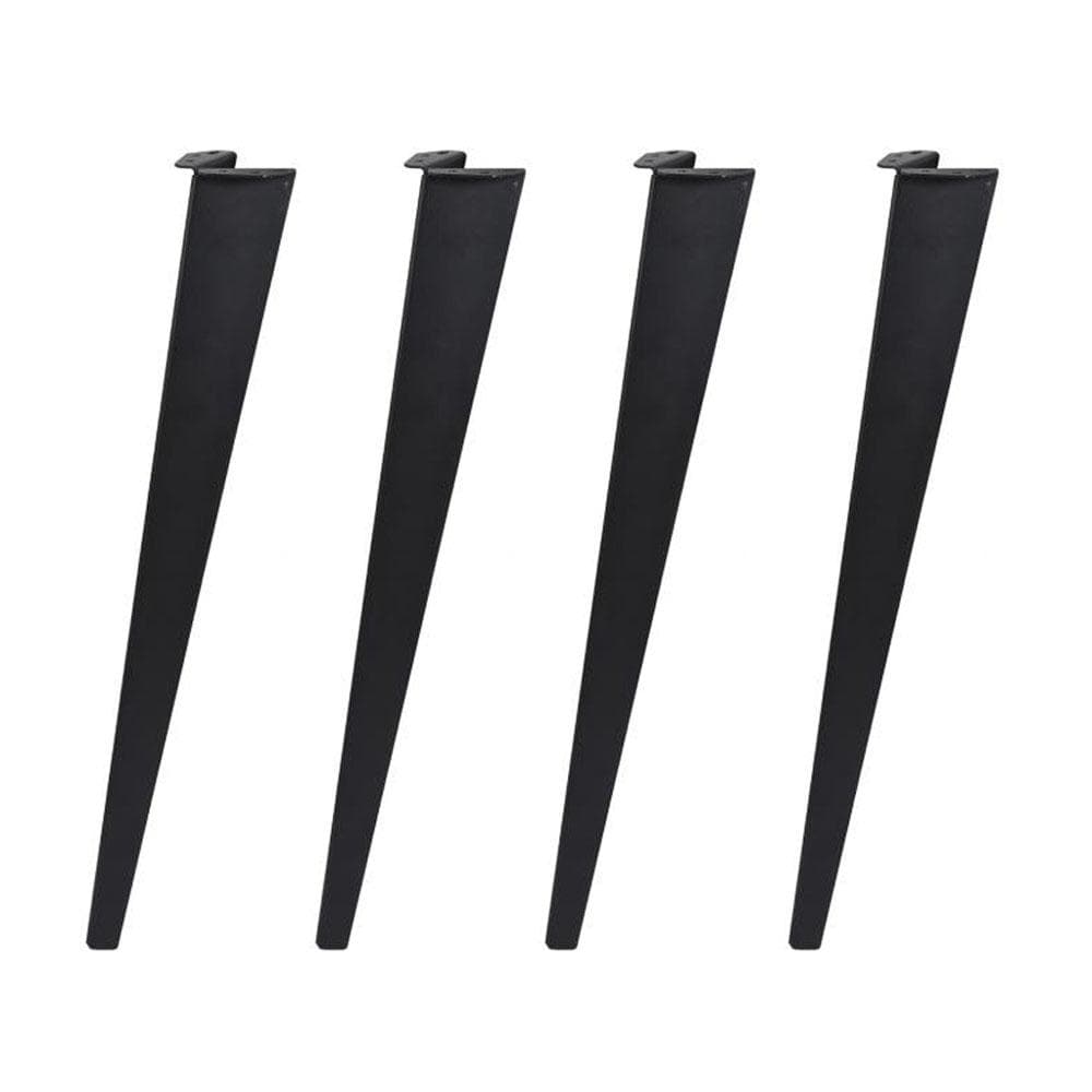 Massief stalen meubelpoot zwart taps 8 bij 5 cm en hoogte 72 cm  - 4 stuks