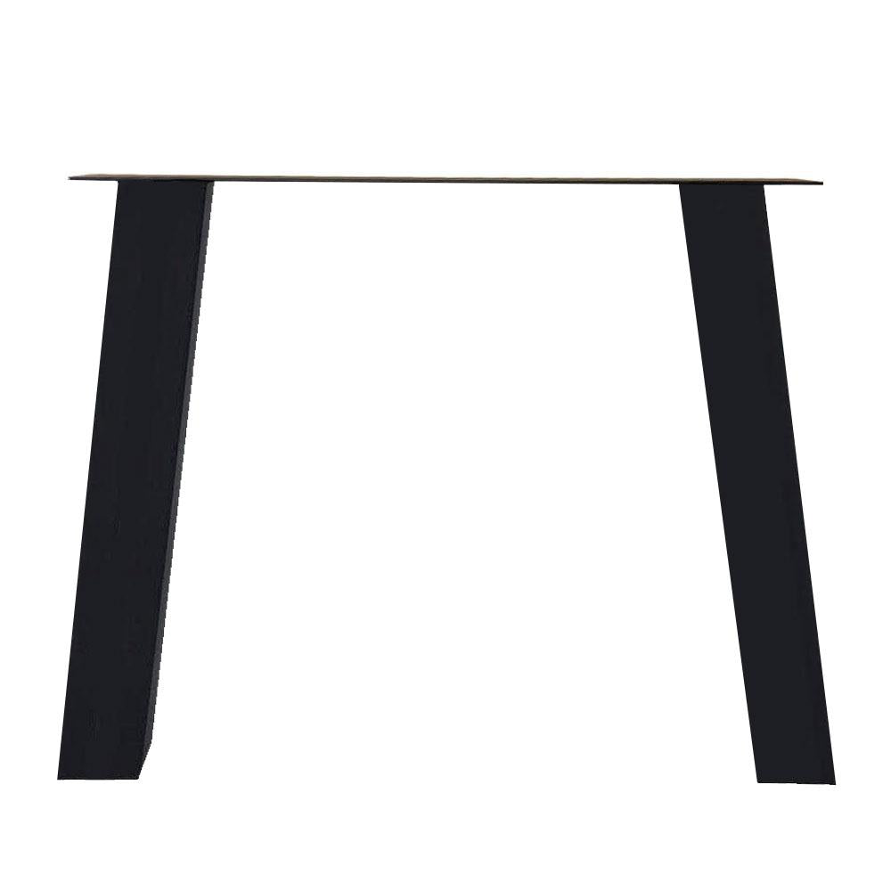 Stalen tafelpoot zwart trapezium 80 bij 10 cm en hoogte 72 cm  (10 x 10 cm) (set van 2 stuks)