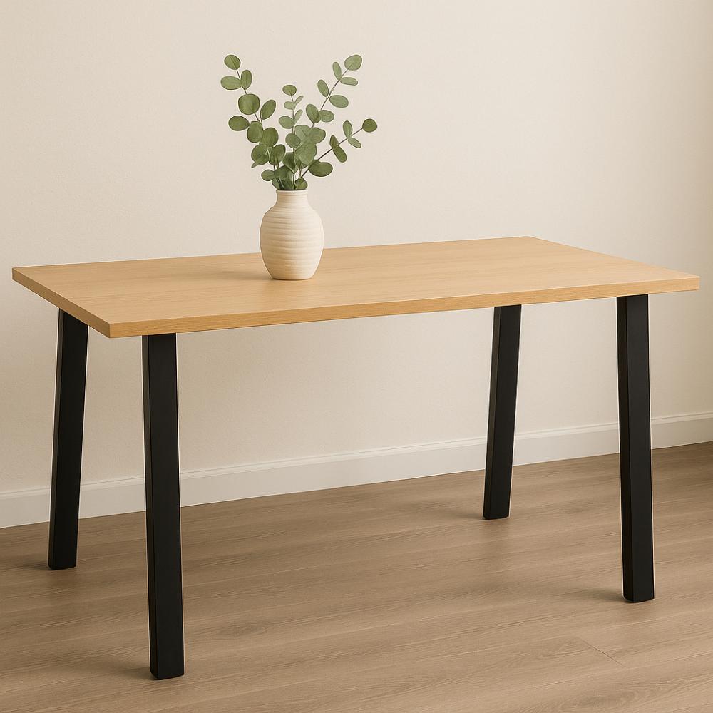 Stalen tafelpoot zwart trapezium 80 bij 10 cm en hoogte 72 cm  (4 x 10 cm) (set van 2 stuks)