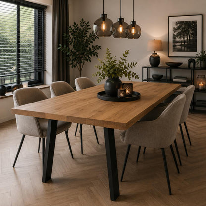 Stalen tafelpoot zwart trapezium 80 bij 10 cm en hoogte 72 cm  (4 x 10 cm) (set van 2 stuks)