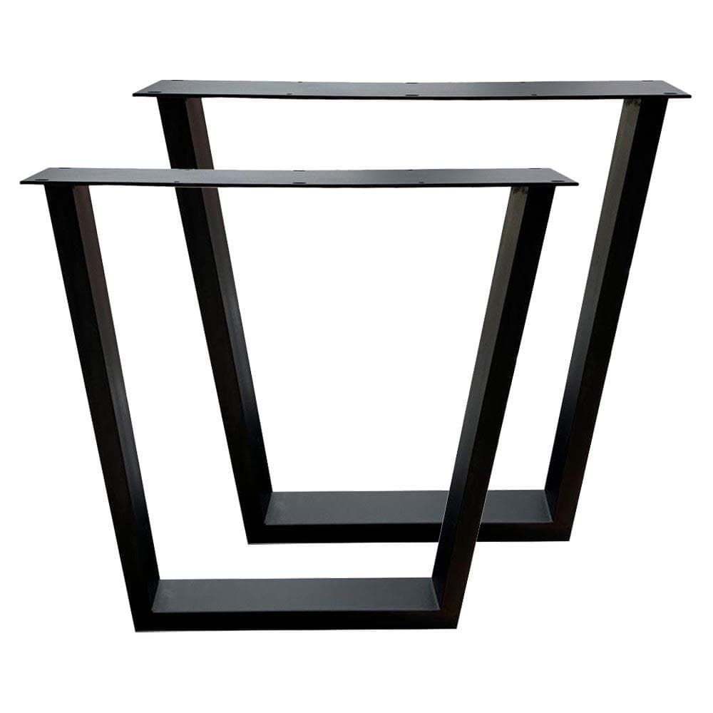 Stalen tafelpoot zwart taps 75 bij 10 cm en hoogte 72 cm  (4 x 10 cm) - 2 stuks