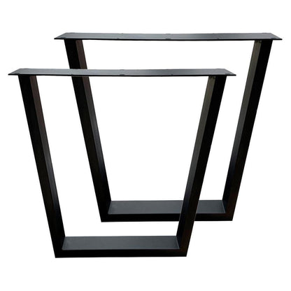 Stalen tafelpoot zwart taps 75 bij 10 cm en hoogte 72 cm  (4 x 10 cm) - 2 stuks