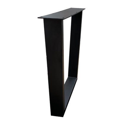 Stalen tafelpoot zwart taps 75 bij 10 cm en hoogte 72 cm  (4 x 10 cm) - 2 stuks