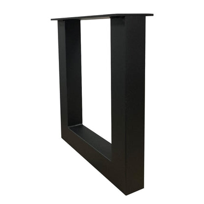 Stalen U tafelpoot zwart 36 bij 4 cm en hoogte 42 cm  (6 x 6 cm) - 2 stuks