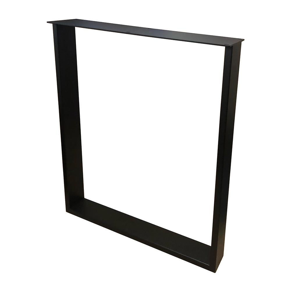 Stalen U bureaupoot zwart 60 bij 8 cm en hoogte 72 cm  (2 x 8 cm) (set van 2 stuks)
