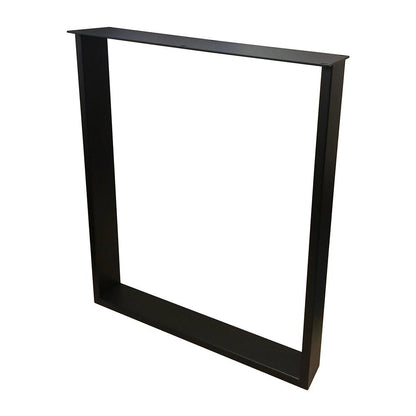 Stalen U bureaupoot zwart 60 bij 8 cm en hoogte 72 cm  (2 x 8 cm) (set van 2 stuks)