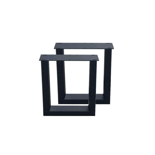 Set stalen U bankpoten 36 bij 10 cm en hoogte 40 cm zwart (4 x 10 cm) - 2 stuks