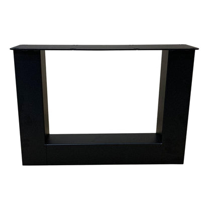 Stalen U tafelpoot zwart 55 bij 8 cm en hoogte 40 cm  (8 x 8 cm) - 2 stuks