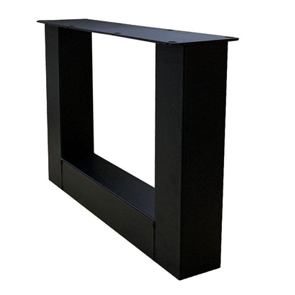 Stalen U tafelpoot zwart 55 bij 8 cm en hoogte 40 cm  (8 x 8 cm) - 2 stuks