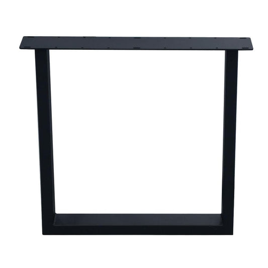 Stalen U tafelpoot 76 bij 10 cm en hoogte 72 cm zwart (4 x 10 cm) (set van 2 stuks)
