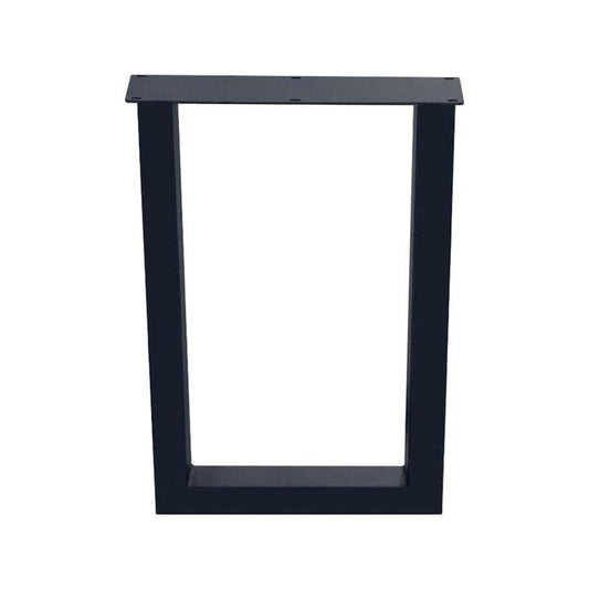Stalen U tafelpoot zwart 60 bij 8 cm en hoogte 100 cm  (8 x 8 cm) (set van 2 stuks)