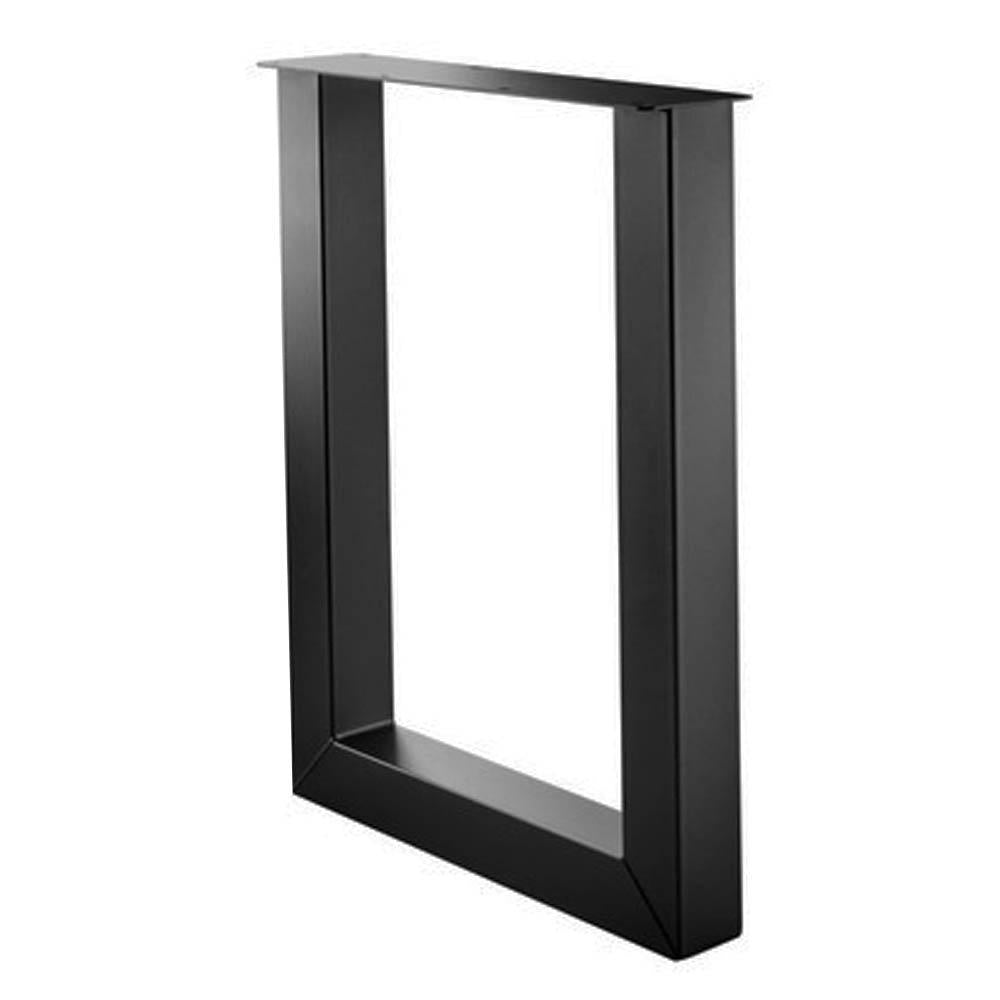 Stalen U tafelpoot zwart 78 bij 10 cm en hoogte 105 cm  (10 x 10 cm) (set van 2 stuks)