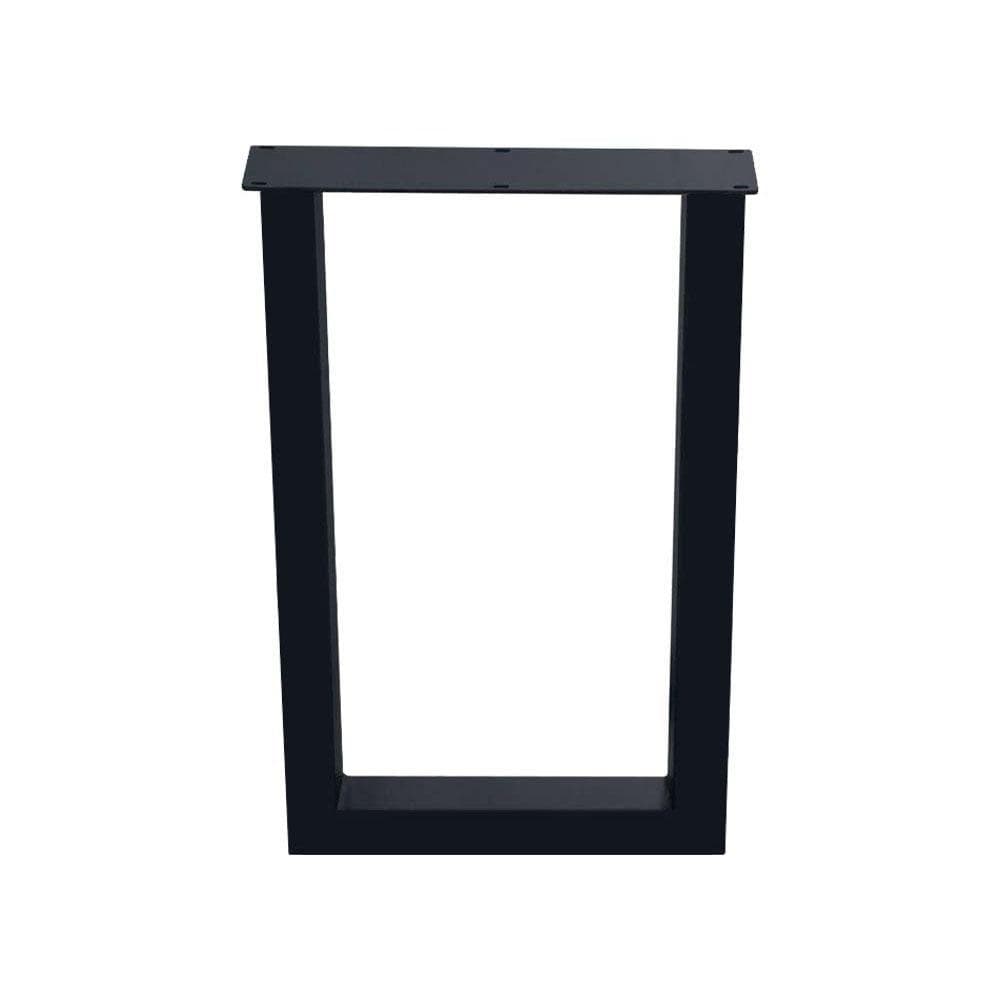 Stalen U tafelpoot zwart 60 bij 8 cm en hoogte 90 cm  (8 x 8 cm) (set van 2 stuks)