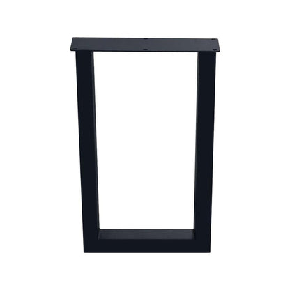 Stalen buiten U tafelpoot zwart 60 bij 8 cm en hoogte 100 cm  (8 x 8 cm) - geschikt voor buiten (set van 2 stuks)