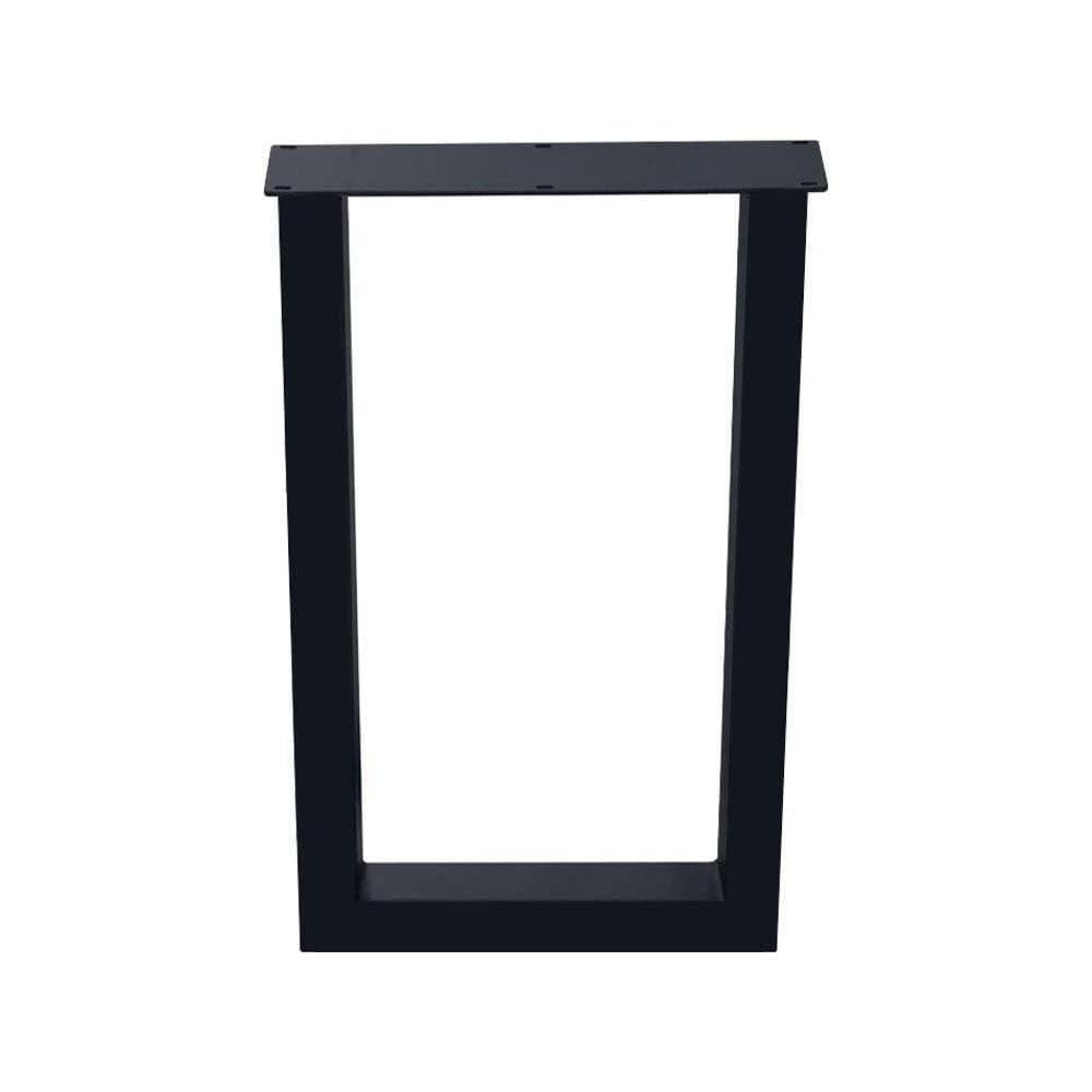 Stalen buiten U tafelpoot zwart 60 bij 8 cm en hoogte 100 cm  (8 x 8 cm) - geschikt voor buiten (set van 2 stuks)