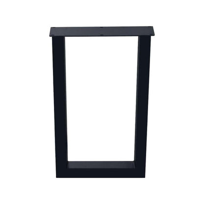 Stalen buiten U tafelpoot zwart 60 bij 8 cm en hoogte 100 cm  (8 x 8 cm) - geschikt voor buiten (set van 2 stuks)