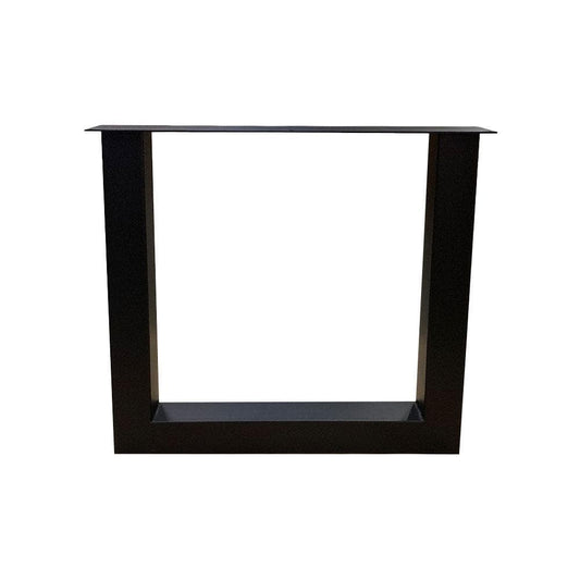 Stalen U tafelpoot zwart 76 bij 8 cm en hoogte 72 cm  (8 x 8 cm) (set van 2 stuks)