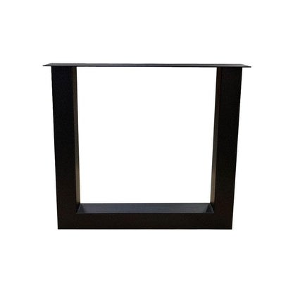 Stalen U tafelpoot zwart 76 bij 8 cm en hoogte 73 cm  (8 x 8 cm) (set van 2 stuks)