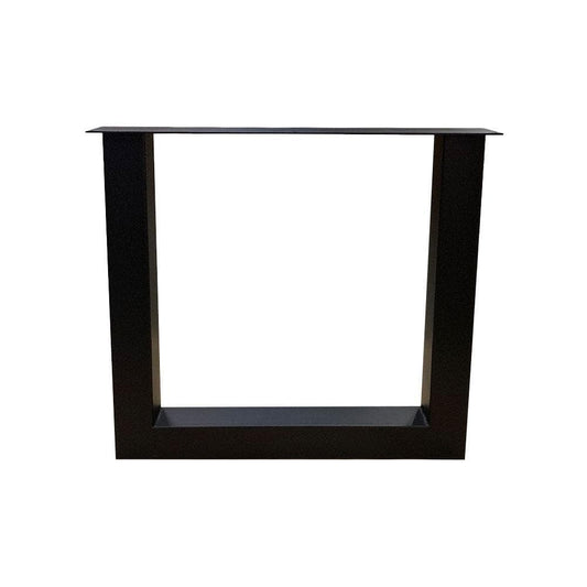 Stalen U tafelpoot zwart 76 bij 8 cm en hoogte 73 cm  (8 x 8 cm) (set van 2 stuks)