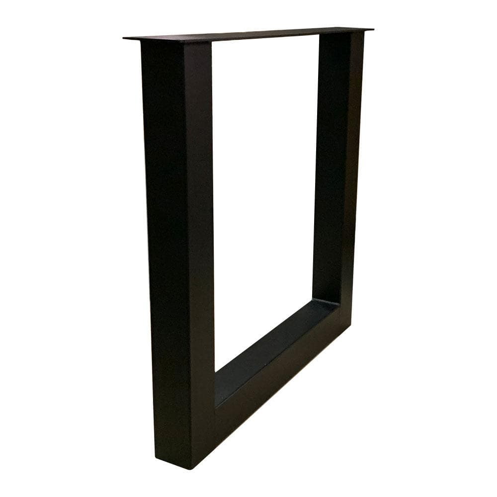 Stalen U tafelpoot zwart 76 bij 8 cm en hoogte 73 cm  (8 x 8 cm) (set van 2 stuks)