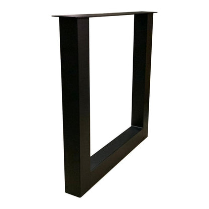 Stalen U tafelpoot zwart 76 bij 8 cm en hoogte 73 cm  (8 x 8 cm) (set van 2 stuks)