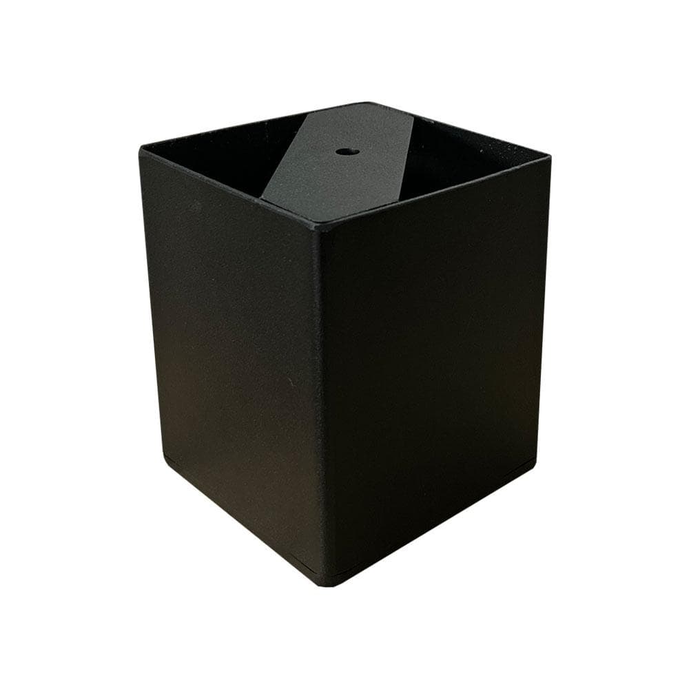 Stalen meubelpoot zwart vierkant 10 bij 10 cm en hoogte 13 cm  (set van 4 stuks)