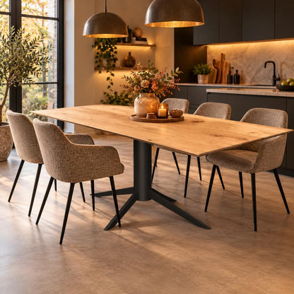 Stalen tafelonderstel zwart kolom 180 bij 78 cm en hoogte 73 cm