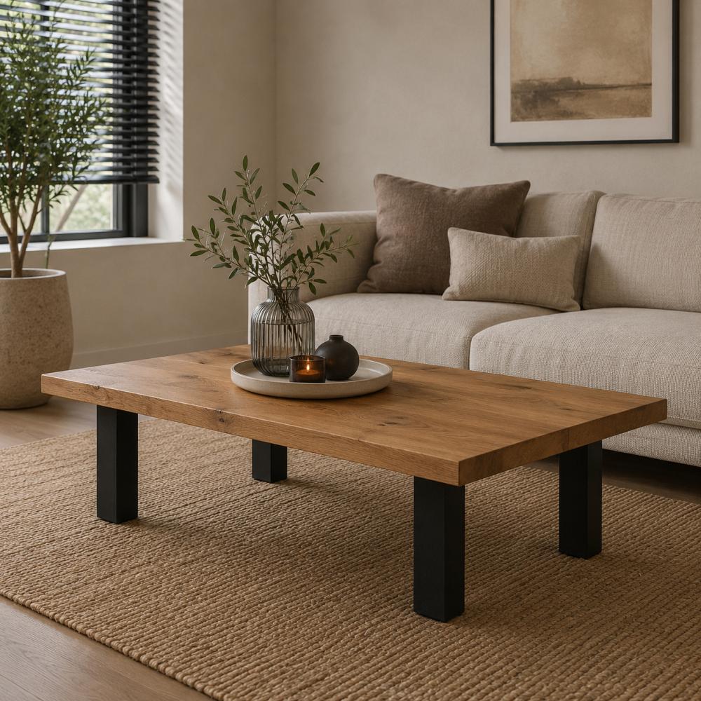Set stalen rechte tafelpoten zwart vierkant 8 bij 8 cm en hoogte 40 cm  (8 x 8 cm) - 4 stuks