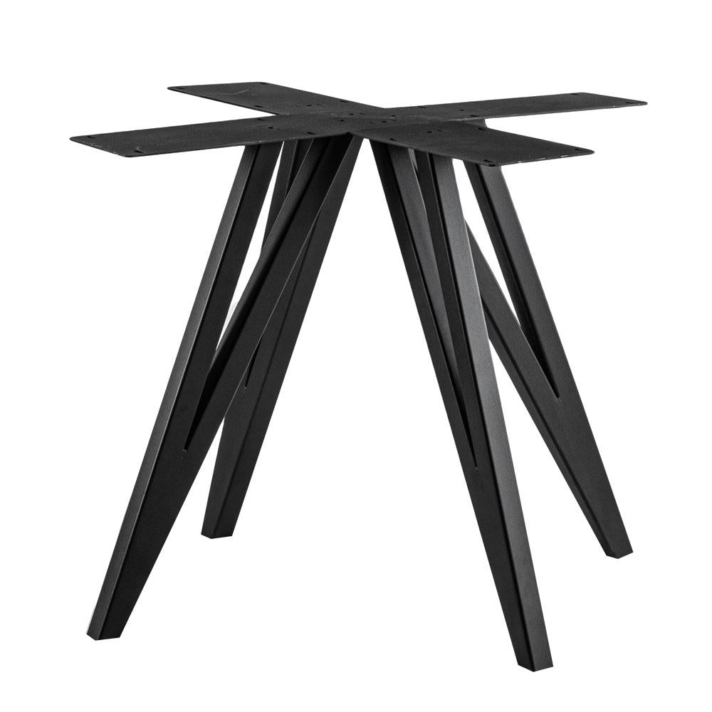 Stalen onderstel zwart vlinder vierkant 90 bij 90 cm en hoogte 72 cm  (4 x 4 cm)