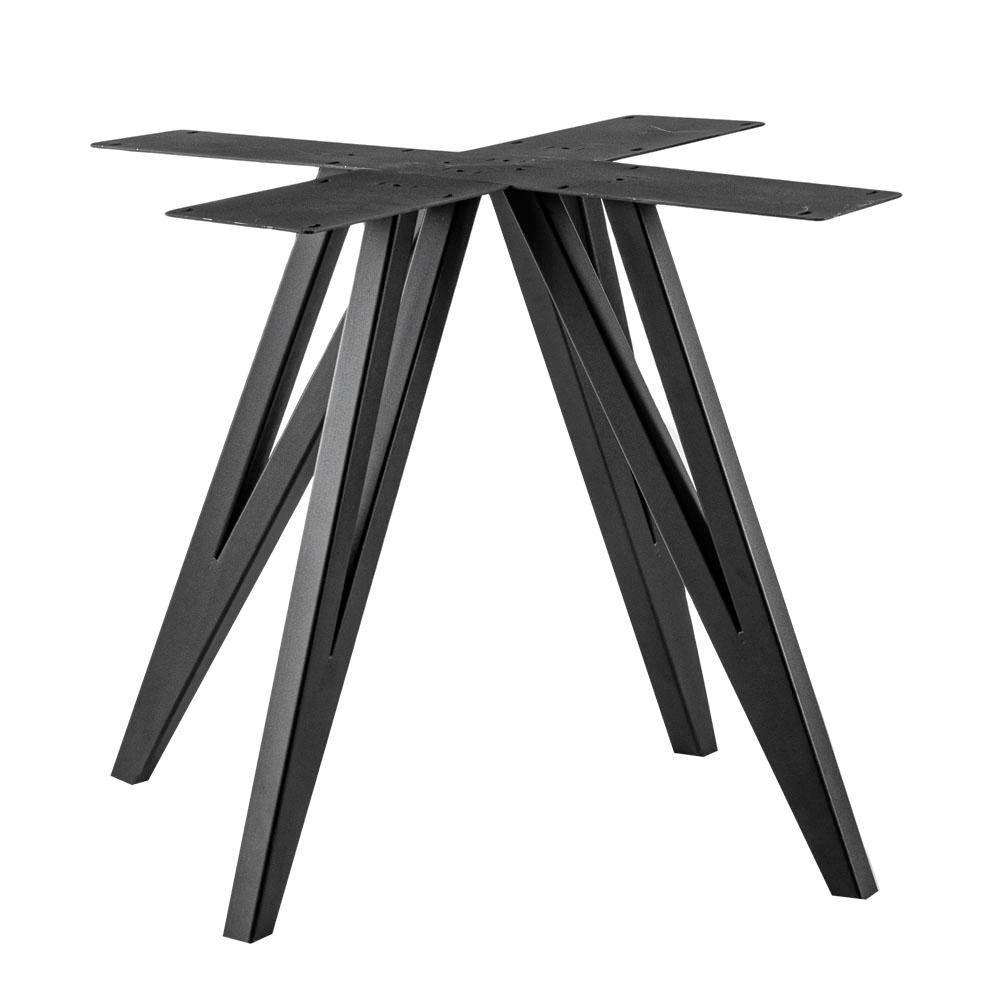 Stalen onderstel zwart vlinder vierkant 90 bij 90 cm en hoogte 72 cm  (4 x 4 cm)