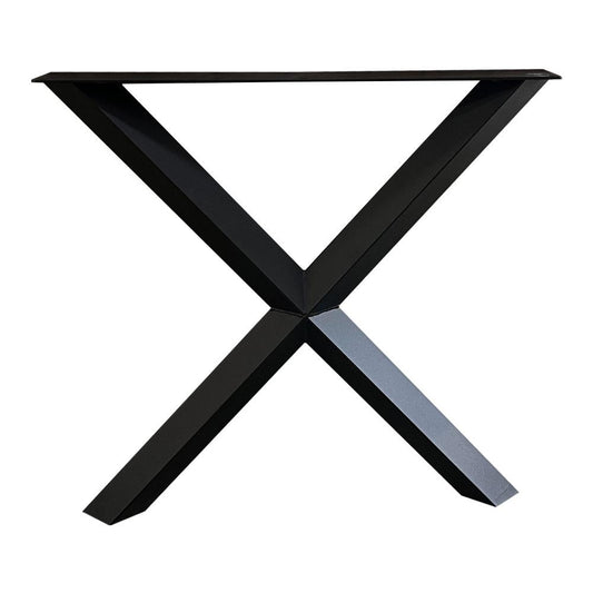 Stalen X tafelpoot diamant 78 bij 10,5 cm en hoogte 72 cm zwart (6 x 6 cm) (set van 2 stuks)