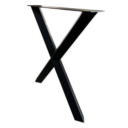 Stalen X tafelpoot diamant 78 bij 10,5 cm en hoogte 72 cm zwart (6 x 6 cm) (set van 2 stuks)