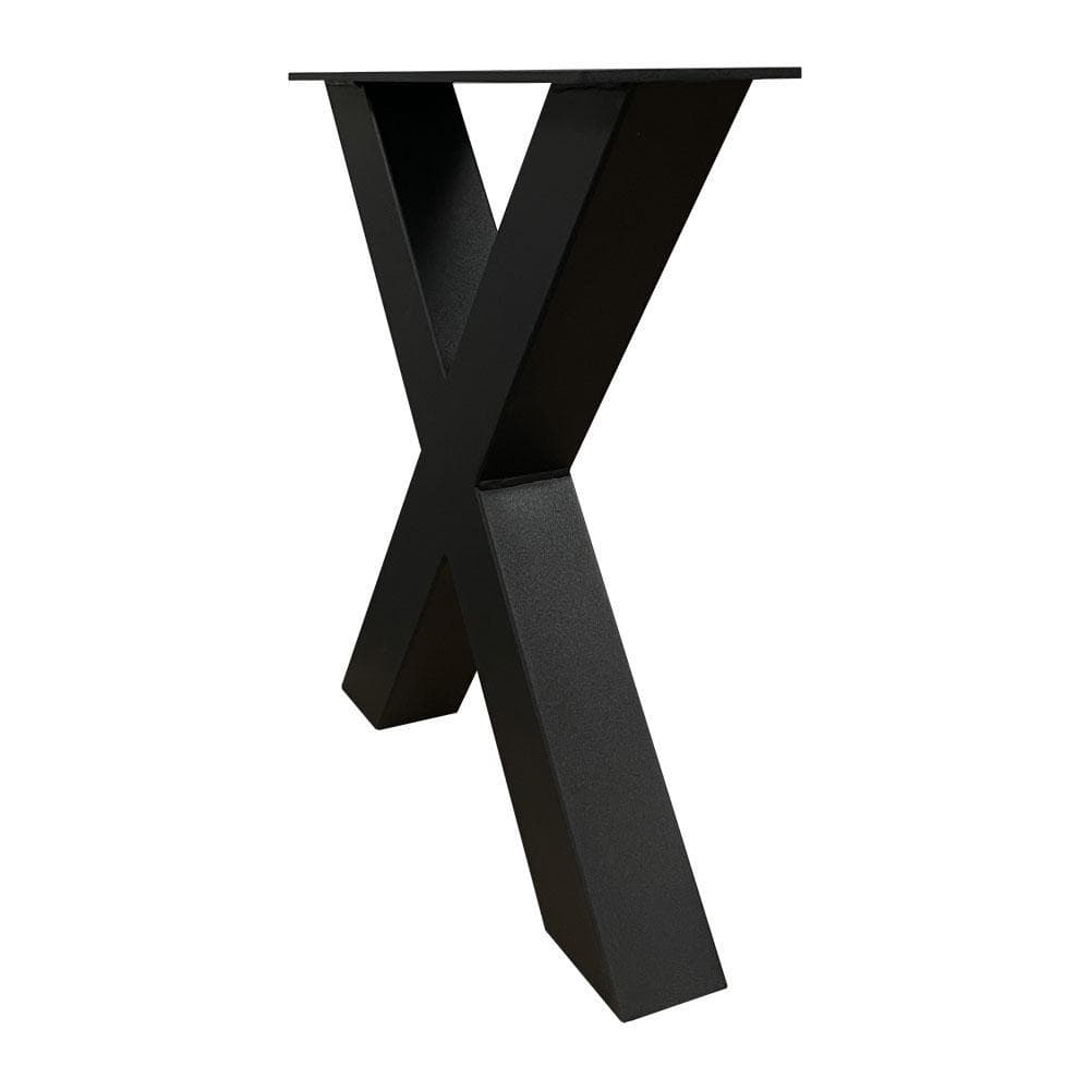 Stalen x-poot zwart x vorm 33 bij 6 cm en hoogte 41 cm  (6 x 6 cm) - 2 stuks